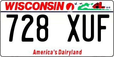 WI license plate 728XUF