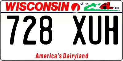 WI license plate 728XUH