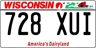 WI license plate 728XUI