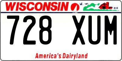 WI license plate 728XUM