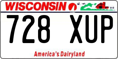 WI license plate 728XUP