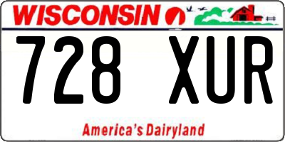 WI license plate 728XUR
