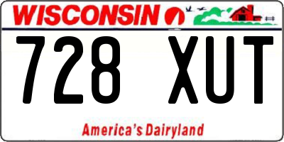 WI license plate 728XUT