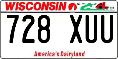 WI license plate 728XUU