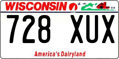 WI license plate 728XUX