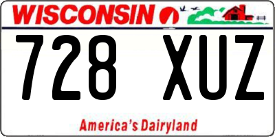 WI license plate 728XUZ