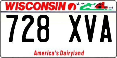 WI license plate 728XVA