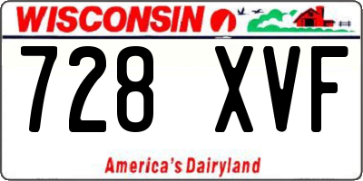WI license plate 728XVF