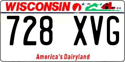 WI license plate 728XVG