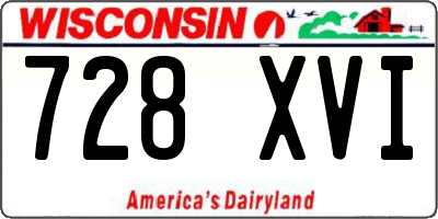 WI license plate 728XVI