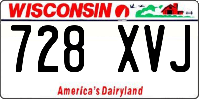WI license plate 728XVJ