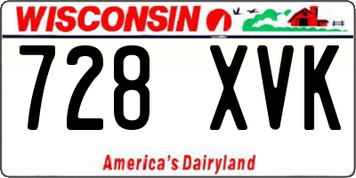 WI license plate 728XVK