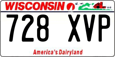 WI license plate 728XVP