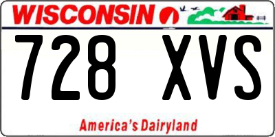WI license plate 728XVS