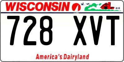 WI license plate 728XVT