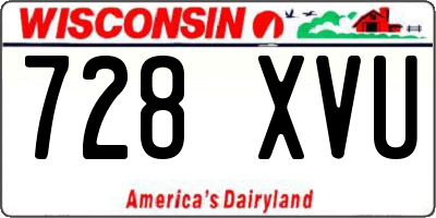 WI license plate 728XVU