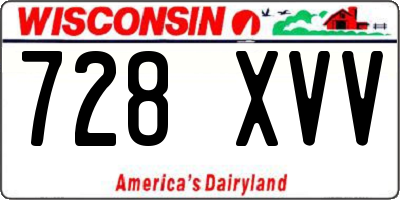 WI license plate 728XVV