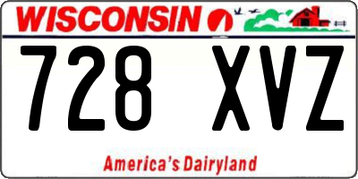 WI license plate 728XVZ