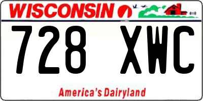 WI license plate 728XWC