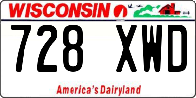 WI license plate 728XWD