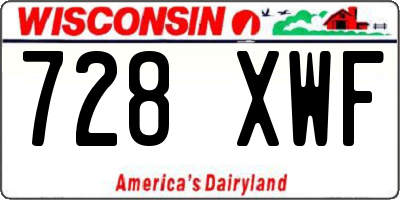 WI license plate 728XWF