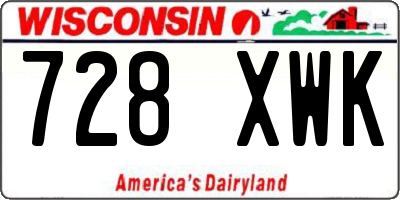 WI license plate 728XWK