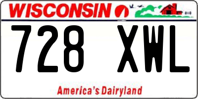 WI license plate 728XWL