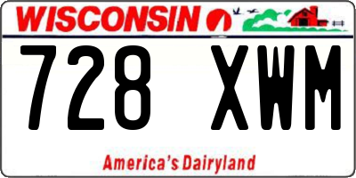 WI license plate 728XWM
