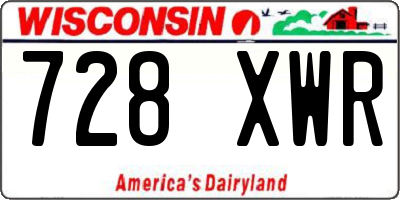 WI license plate 728XWR