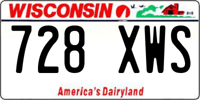 WI license plate 728XWS