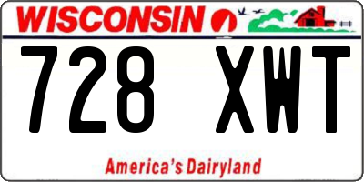 WI license plate 728XWT