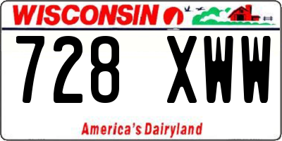 WI license plate 728XWW