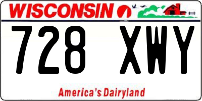 WI license plate 728XWY