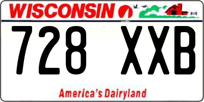 WI license plate 728XXB
