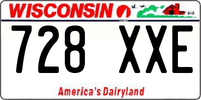 WI license plate 728XXE