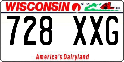 WI license plate 728XXG