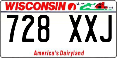 WI license plate 728XXJ