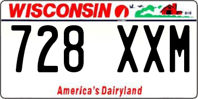 WI license plate 728XXM