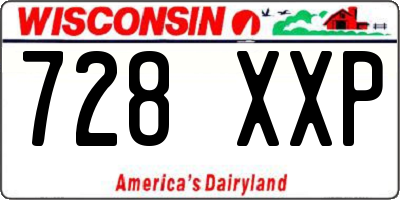 WI license plate 728XXP