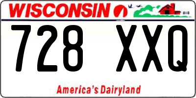 WI license plate 728XXQ