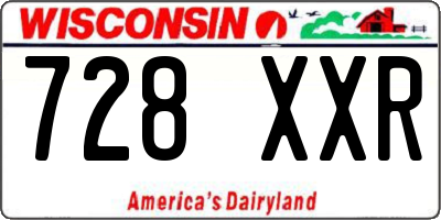 WI license plate 728XXR