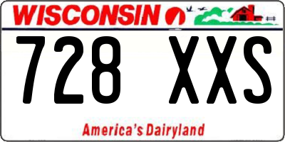 WI license plate 728XXS