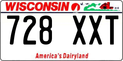 WI license plate 728XXT