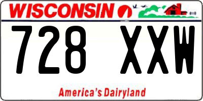 WI license plate 728XXW