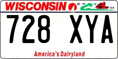 WI license plate 728XYA