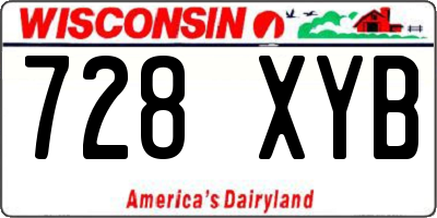 WI license plate 728XYB