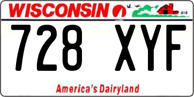 WI license plate 728XYF