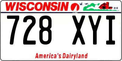 WI license plate 728XYI