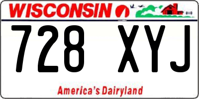 WI license plate 728XYJ