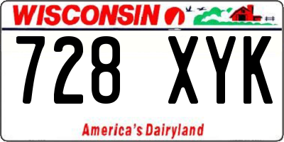 WI license plate 728XYK
